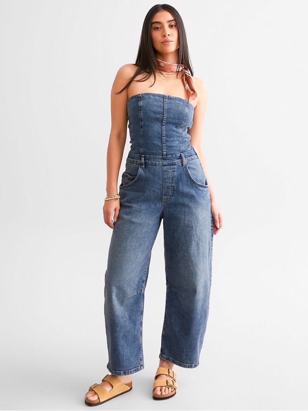 We the Free Je Suis Pret Barrel Corest Jumpsuit Boho Festival Size M - Picture 4 of 16